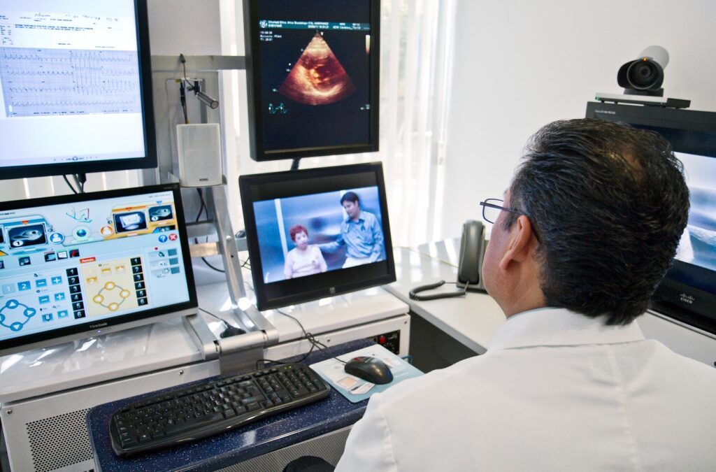 photo of doctor doing online consultation