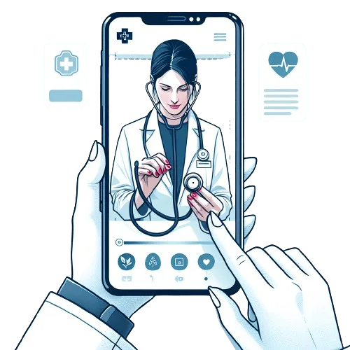 photo of video call with doctor
