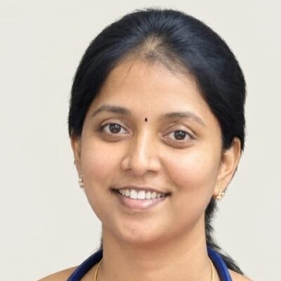 A portrait of Dr Vinothini MD Pediatrics