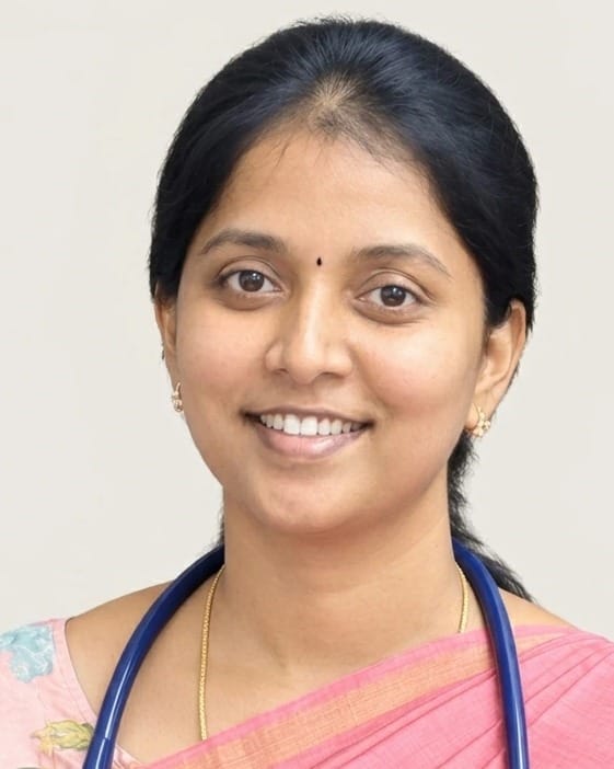 A portrait of Dr Vinothini MD Pediatrics