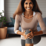 woman stretching knee