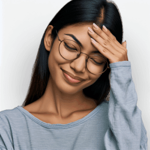 തലവേദനയുള്ള സ്ത്രീ