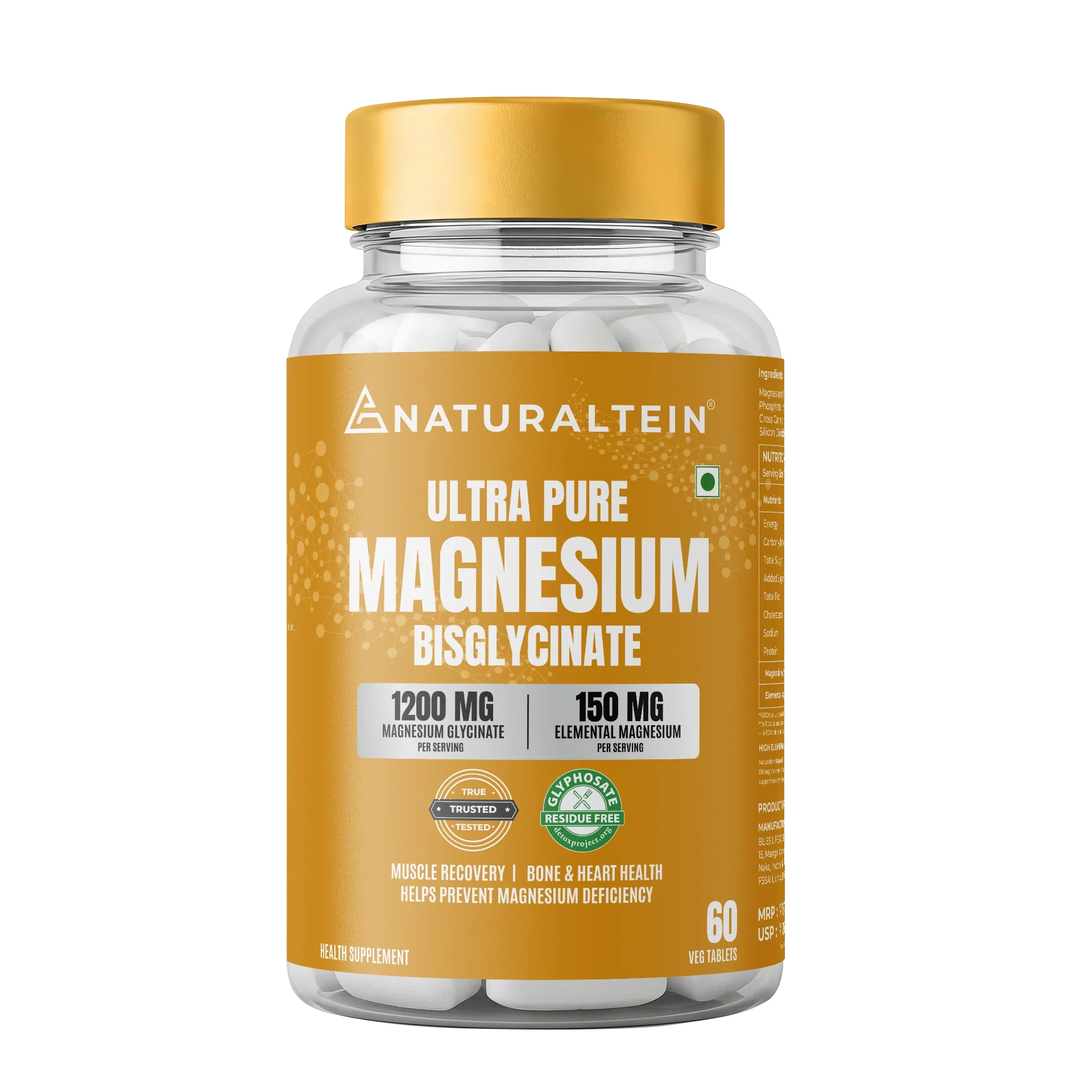 naturaltein magnesium bisglycinate front view